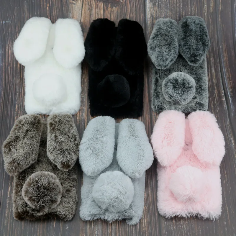 

For Xiaomi Redmi S2 Case 3D Cute Rabbit Hairy Warm Fur Rhinestone Soft TPU Case Girl Bunny Cover For Xiaomi Xiomi Redmi S2 S 2