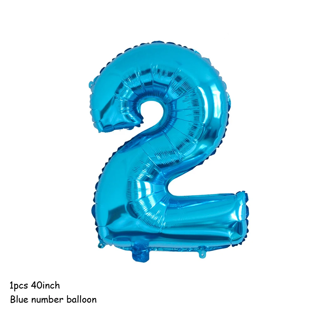 Первый день рождения мальчик воздушные шары День рождения украшения Дети конфетти синие шары ребенок душ мальчик papr гирлянда буквы воздушные шары - Цвет: 40inch Blue 2