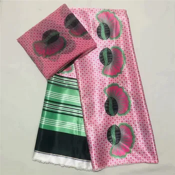 

High quality digital printed wax design african satin fabric ribbon silk pattern satin silk fabric for party dres XM072505