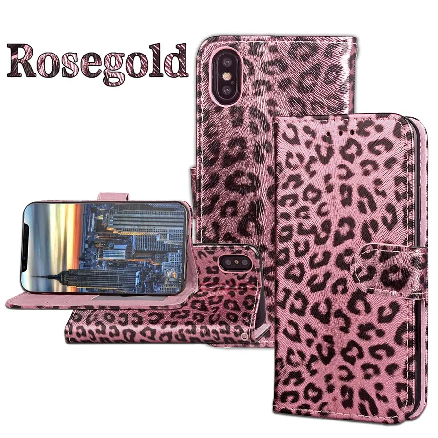 Чехол-Кошелек для iPhone 7, 6, 6S Plus, 8, 8 plus, чехол для телефона s, сексуальная кожаная с леопардовым принтом, откидная подставка, мягкая задняя крышка из ПУ, Розовая пантера