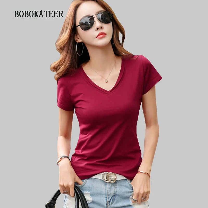 BOBOKATEER زائد حجم تي شيرت المرأة قمم قمزة قميص فام camisetas موهير 2019 القطن س الرقبة التي شيرت المرأة تي شيرت الصيف ر قمصان BOBOKATEER زائد حجم تي شيرت المرأة قمم قمزة قميص فام camisetas موهير 2019 القطن س الرقبة التي شيرت المرأة تي شيرت الصيف ر قمصان