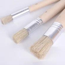 3 шт./компл. деревянная кисть для трафаретов свиной щетины щетки акрил акварель кисти для живописи маслом инструменты для рисования расходные материалы