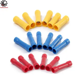 

100Pcs Butt Splice Crimp Connectors Assorted Fully Insulated Butt Splice Connectors Electrical Crimp Wire Cable Terminals