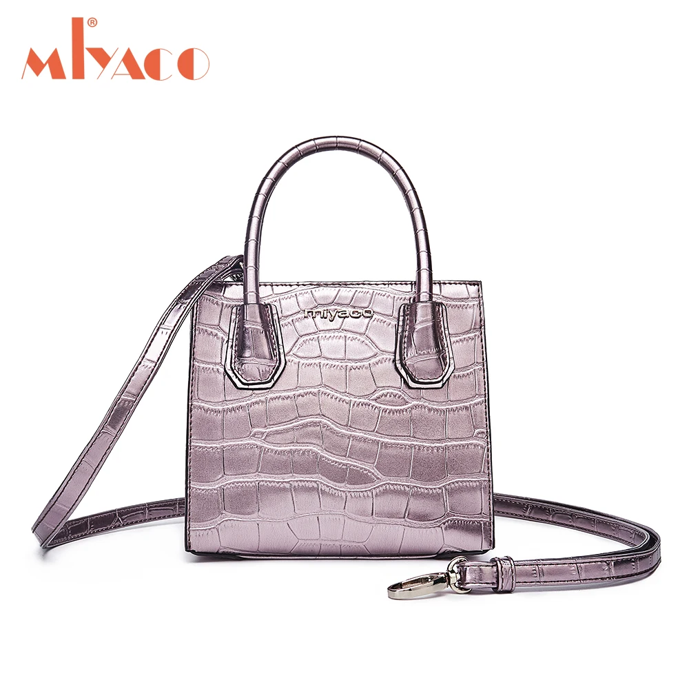 

Miyaco Mini Handbag for Women 2018 New Shoulder Bag Sweet Lady Crocodile PU leather Bag Candy