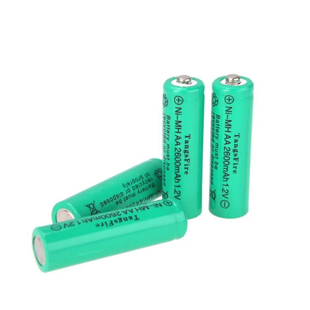 AAAE Топ TangsFire 4x2600 mAh 1 2 V AA перезаряжаемый Ni MH аккумулятор для аккумуляторной