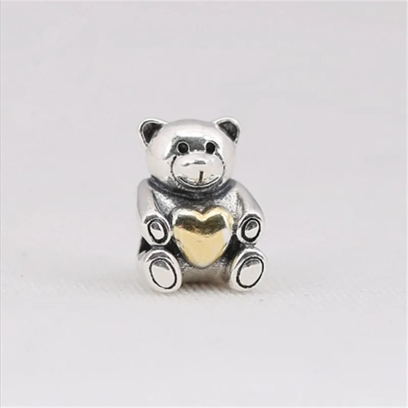 

Autumn new charm guarantee% s925 sterling silver charm bear heart charm bracelet charm DIY support wholesale
