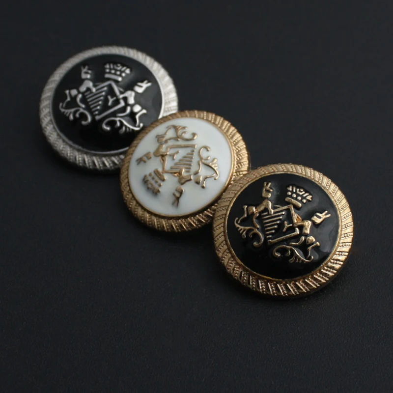 

High-grade metal coat sweater button golden shield emblem crown of England blazer button 100 pcs/lot