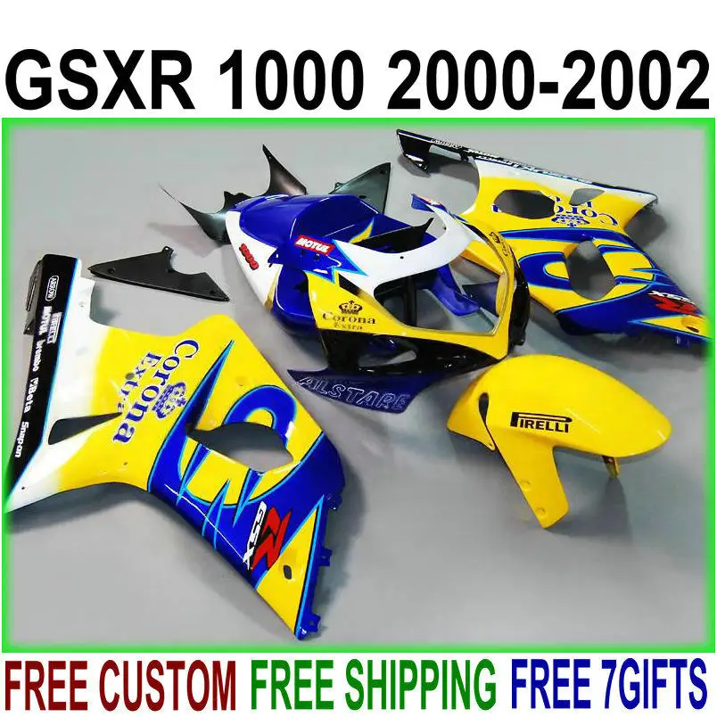 7 бесплатные подарки мотоцикл обтекателя Kit для Suzuki gsxr1000 2000 2001 2002 K1 и K2 желтый синий обтекатели комплект GSXR 1000 00 01 02 IU38 7 бесплатные подарки мотоцикл обтекателя Kit для Suzuki gsxr1000 2000 2001 2002 K1 и K2 желтый синий обтекатели комплект GSXR 1000 00 01 02 IU38