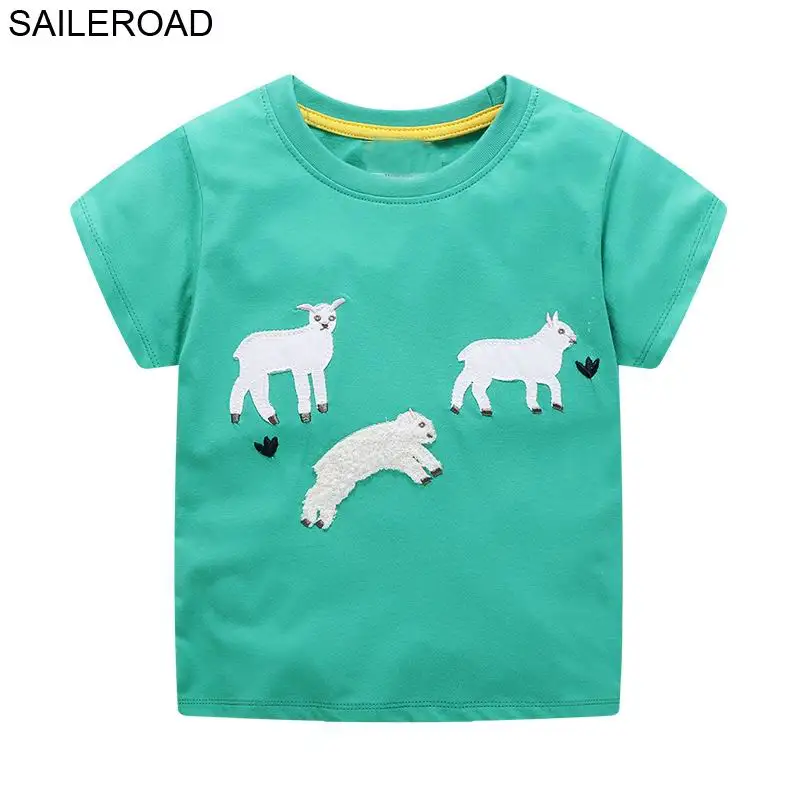 SAILEROAD 4Years Girls Футболки для детей Верхняя одежда Летняя детская одежда мультфильм Детские футболки для мальчиков - Цвет: 6256 same picture