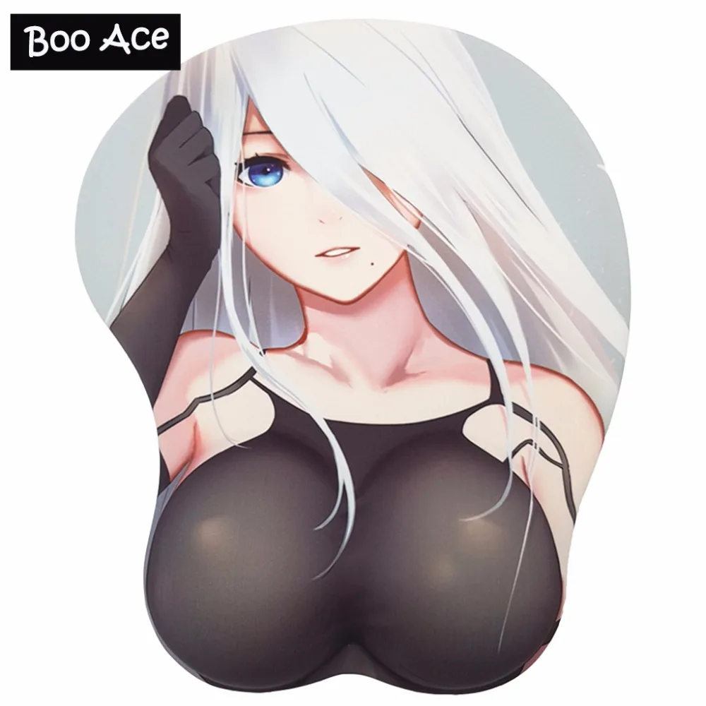 

New NieR:Automata A2 Ecchi Anime 3D Mouse Pad Soft Breast Chest Gaming Mousepad with Wrist Rest Silicone gel filled