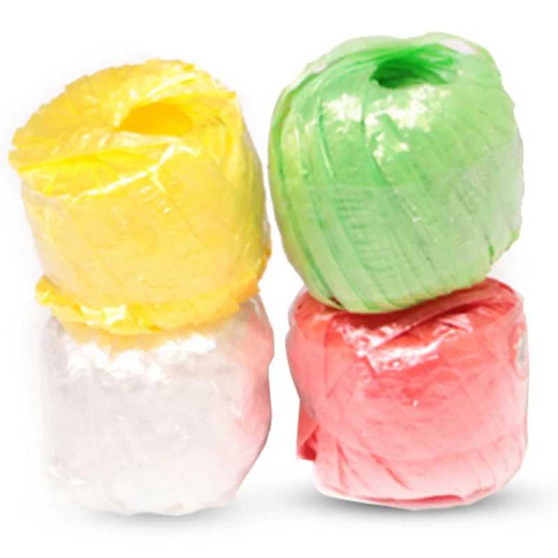 

10 Rolls/pack Colored Plastic Rope Packaging Rope for Gift Boxes Free Shipping Cake Cookie Raffia Ribbon Material Escolar