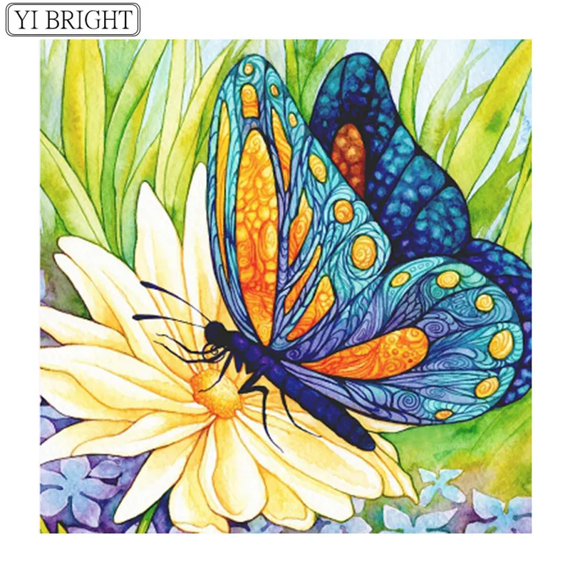 

Diamond Embroidery Flower Full Square Drill Diamond Painting Butterfly Home Decor DIY Kit Rhinestones Animal Cross Stitch XY1