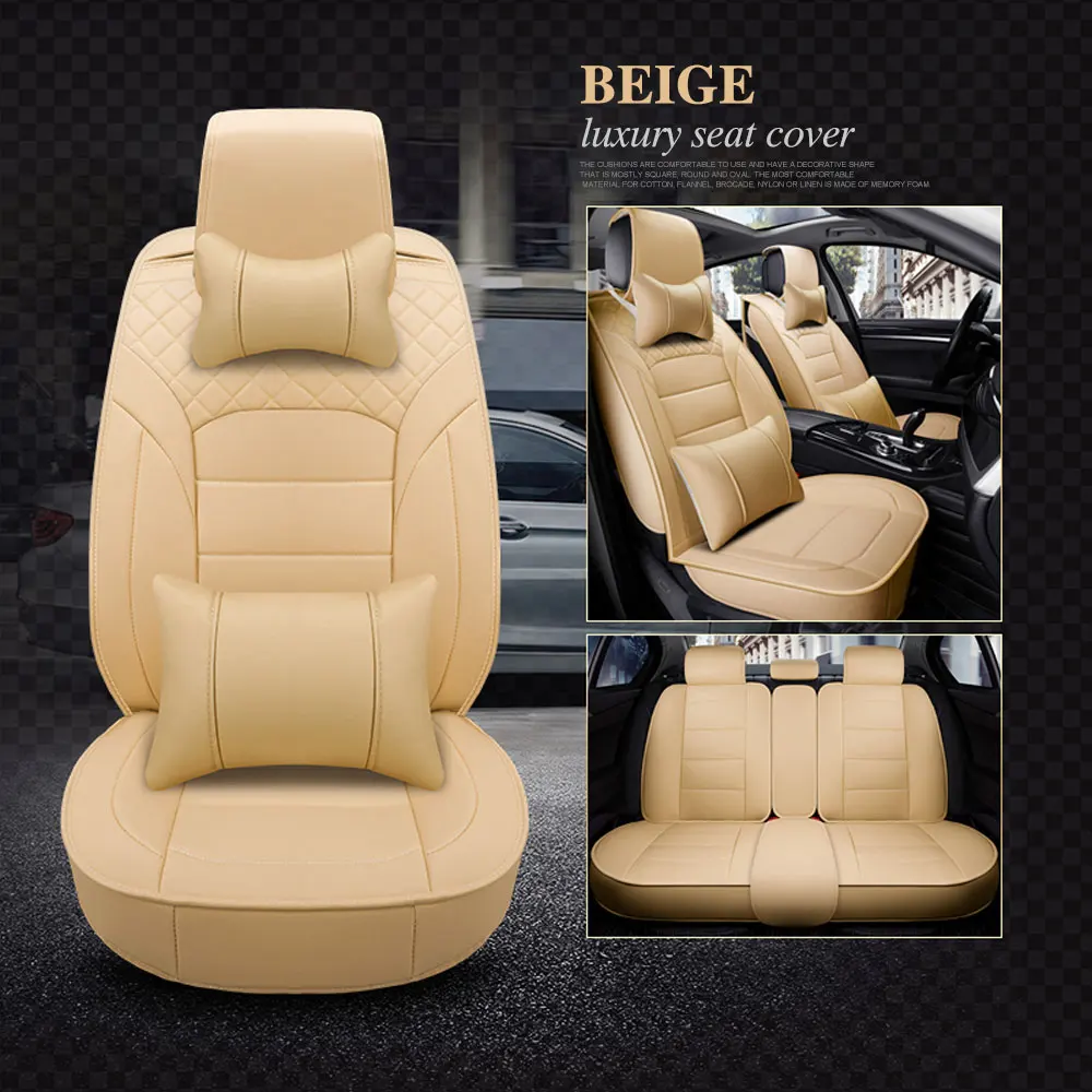 

Universal Car Seat Covers Fit Breathable Mesh Four Seasons Linen Luxurious 11pcs/set Leather Car Interior Accessories