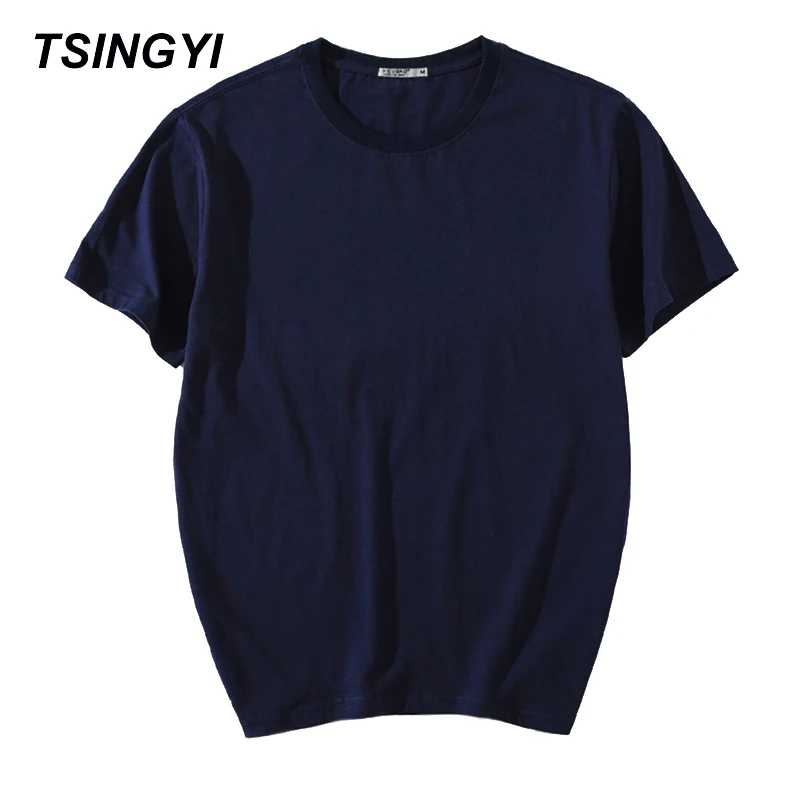 

Tsingyi Summer Casual Solid T Shirt Men 100% Cotton O-Neck Short Sleeve Hip Hop Compression Tee Shirt Homme Asia Size Top Tees