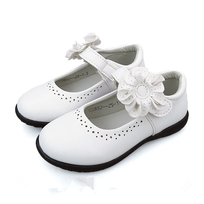 Новая Осенняя детская обувь принцессы для девочек, школьная черная кожаная обувь для студентов, модельные туфли для девочек 24 м, От 3 до 16 лет, черный, розовый, белый цвет