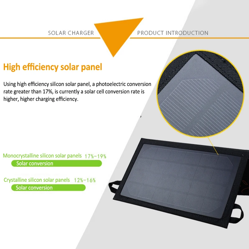 Portable 7W 5V Folding Monocrystalline Solar Panel USB Smart Solar Charger Waterproof No Need Battery Portable 7W 5V Folding Monocrystalline Solar Panel USB Smart Solar Charger Waterproof No Need Battery
