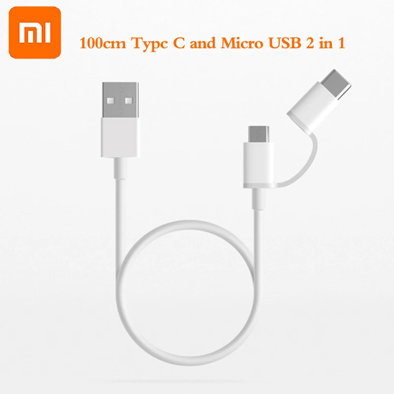Зарядный кабель Xiao mi 2 в 1 mi cro USB-Type C для синхронизации данных, обычно провод для mi 5 5A 5C 5X 5S plus 6 6X8 SE 9 redmi 4A X