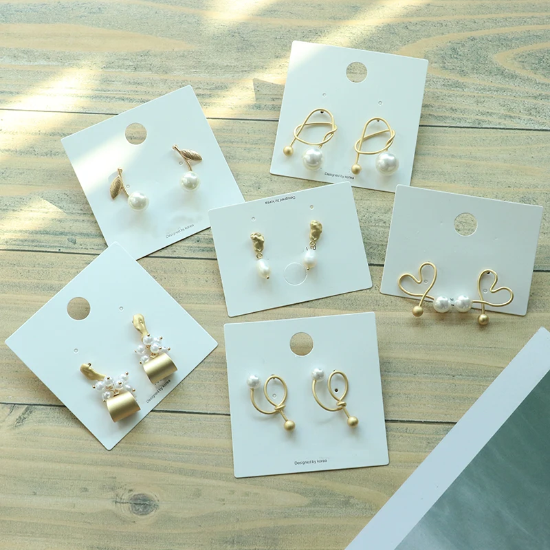 

MENGJIQIAO 2019 Japan Trendy Manual Twisted Heart Hollow Irregular Metal Simulated Pearl Stud Earrings For Women Fashion Jewelry