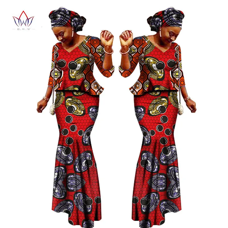 2017 African Women Clothing Brand African Vestido 6XL Wax traditional african clothing 2 pieces for Women Skirt Set none WY1401