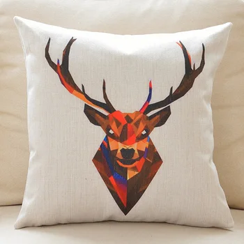 

Custom Made Cushion Cover Pillow Case Seat Lumbar Envelop for Sofa Linen Cotton Square 45*45cm 55*55cm Elk Reindeer Caribou