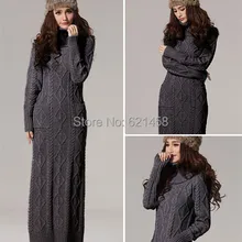 Новое поступление Женская плюс размеры утолщенная Водолазка пуловер пол Винтаж Полный свитеры для женщин платье леди длинный тонкий свитер