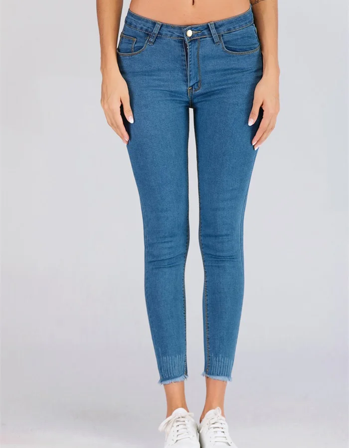Monbeeph джинсы для женщин, Стрейчевые черные джинсы, женские брюки, обтягивающие женские джинсы с высокой талией, джинсовые синие женские рваные брюки