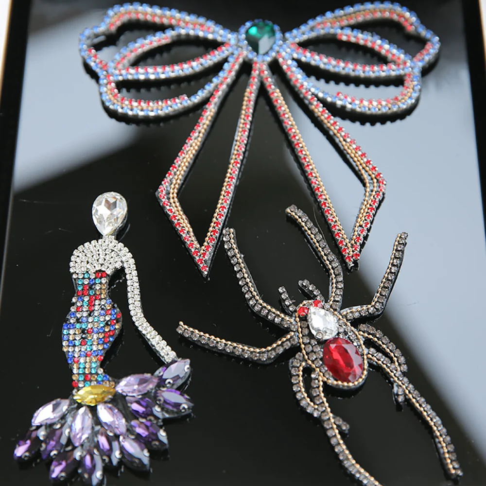 Free-Shipping-Beads-Mermaid-Bow-Spider-Badge-Patch-for-Clothes-rhinestone-Beads-Patch-for-Clothing-Sewing (1)