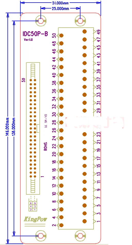 IDC 50 Pin IDC50P мужской клеммный блок Breakout PLC релейные терминалы DIN Rail монтажный адаптер разъем