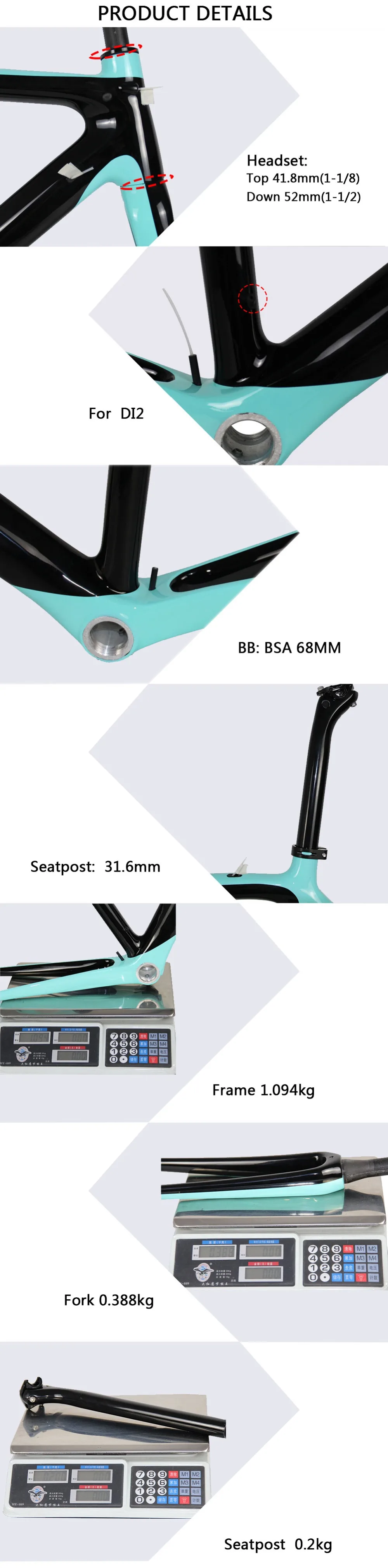 Excellent Spcycle 2019 New Model Carbon Road Bike Frame Di2 and Mechanical Racing Bicycle Frameset BSA Size 50/53/55cm 9 Colors Available 5