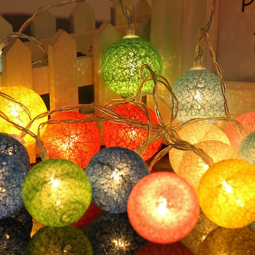 10/20Leds Holiday lights cotton ball led Light string fairy garland 1.2/2.2M warm white emitting Christmas wedding Decoration A 10/20Leds Holiday lights cotton ball led Light string fairy garland 1.2/2.2M warm white emitting Christmas wedding Decoration A