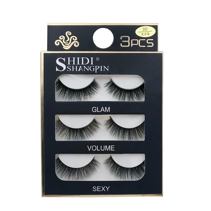 

False Eyelash 3D Mink 3Pairs/box Soft Lashes Thick Natural Long Eyelashes Extension For Makeup Tool Mink Lashes