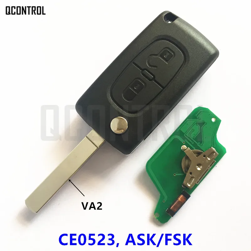QCONTROL дистанционного ключа для PEUGEOT Expert партнер 207 307 308 407 807 CC SW(CE0523 ASK/FSK, VA2