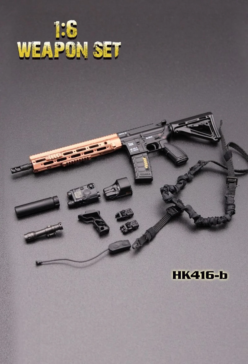 1/6 весы мини раз игрушки HK416 серии M4 винтовка пистолет оружие Модель F 12 &quotженской