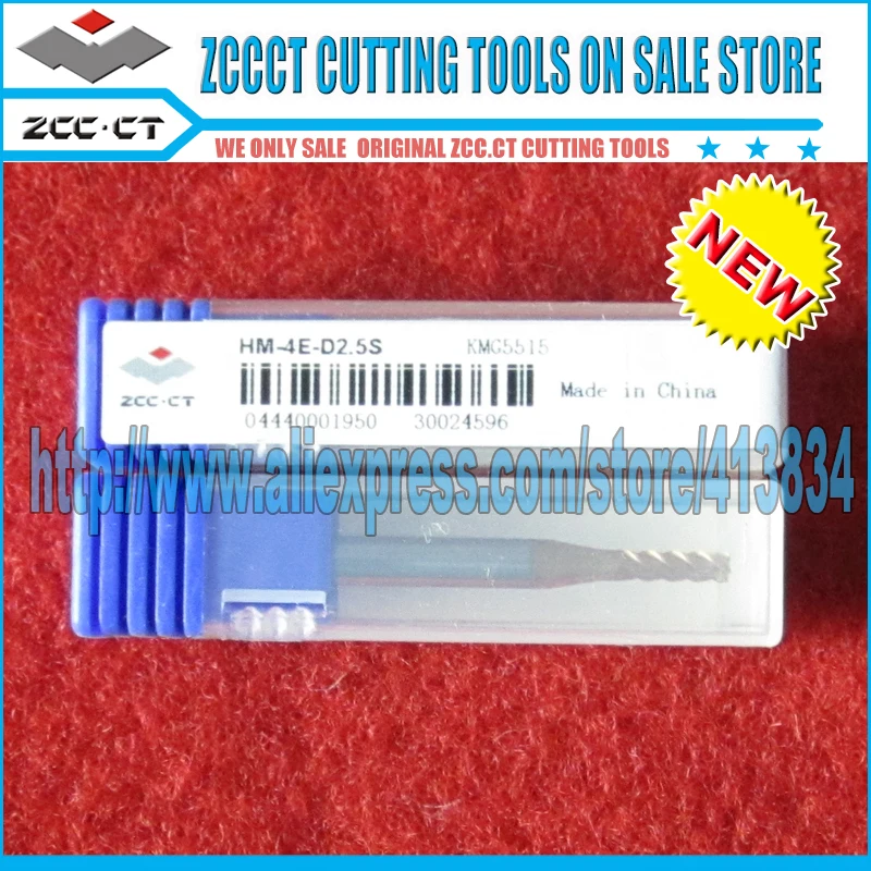 

1pc HMX-4E-D2.5S 68HRC HMX HM ZCC.CT Cemented Carbide CNC 4-flute flattened end mills with straight shank