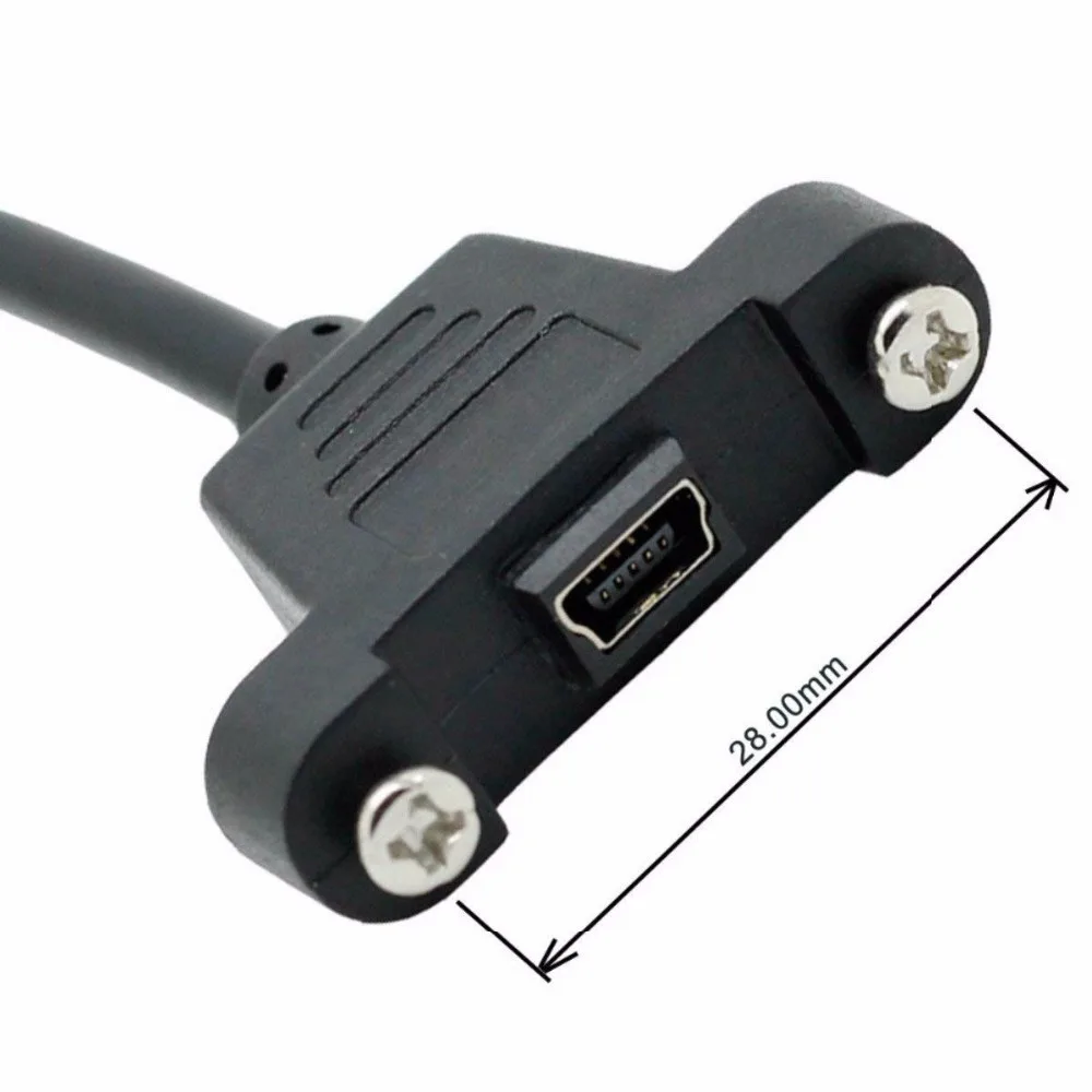 Крепление на панель тип USB 2 0 Mini B штекер Женский кабель с винтами 1 фут