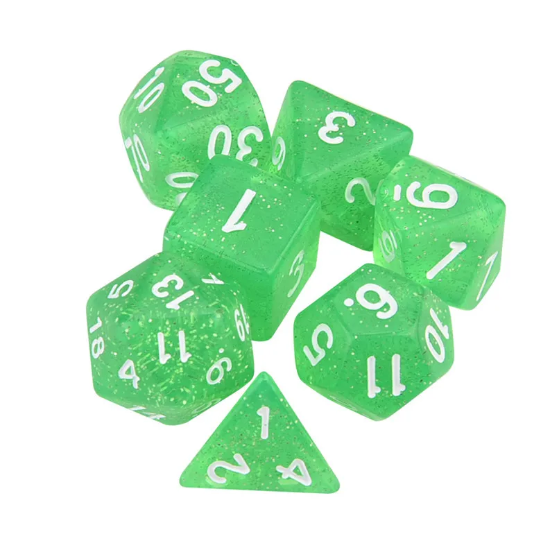 7pcs Set Multifaceted Dice TRPG Game Dungeons & Dragons Polyhedral D4-D20 Multi Sided Acrylic Dice #2o23 (10)
