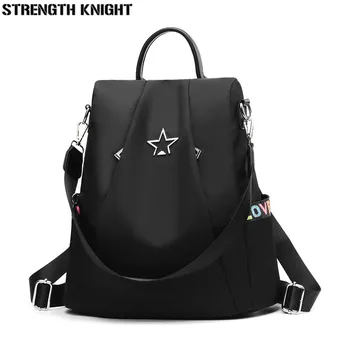 

Women Oxford Backpacks School Bag For Teenage Girls Fashion Solid Black Shoulder Bags Daypack Female Rucksack Feminine Mochila