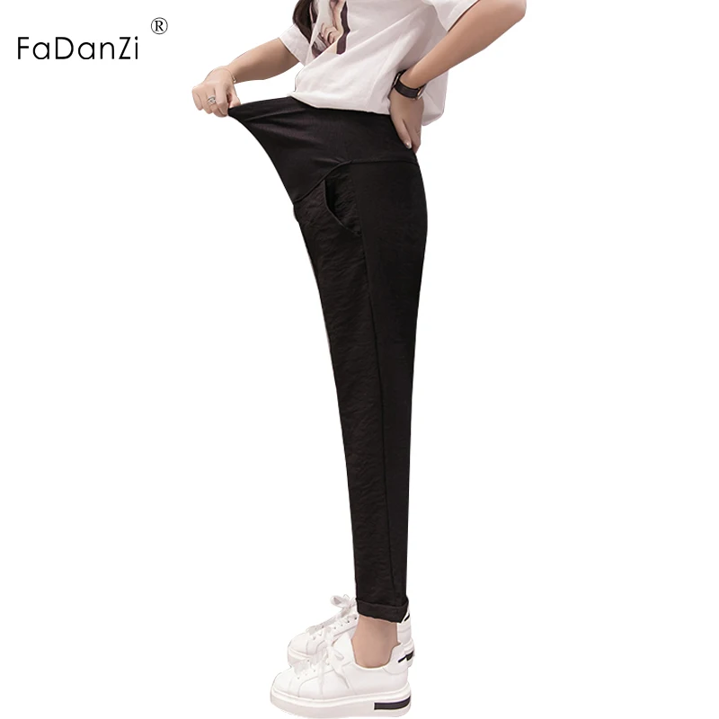 2018 new summer maternity pants thin cotton and linen Korean version of maternity wear pants pregnant pants stomach lift pants 2018 new summer maternity pants thin cotton and linen Korean version of maternity wear pants pregnant pants stomach lift pants