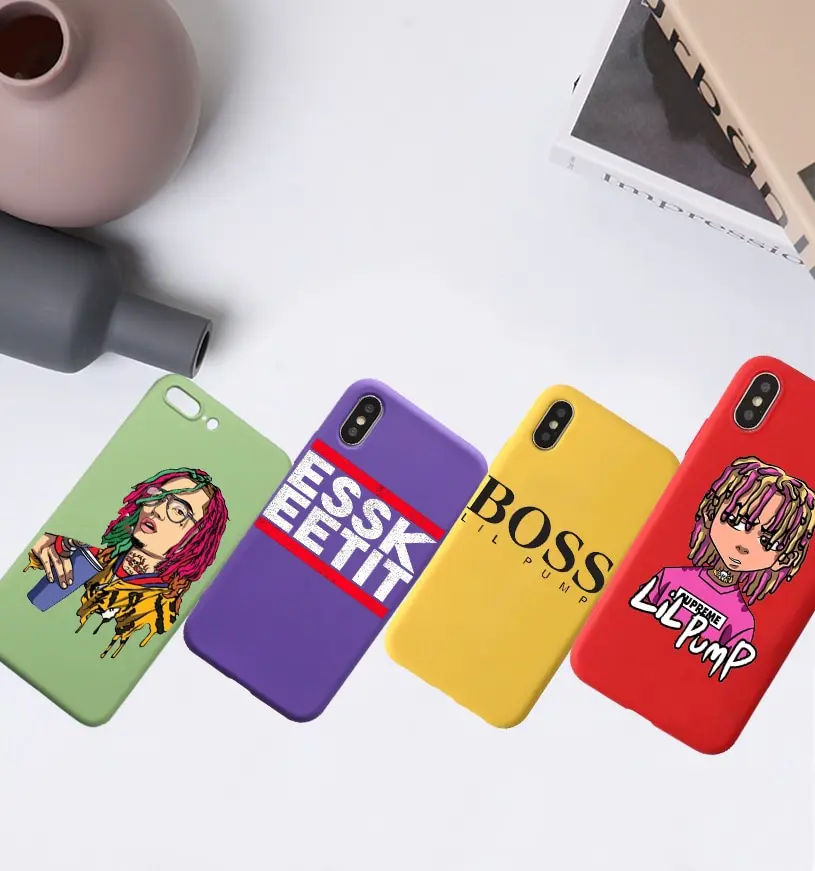 Lil Pump sicko mode Candy Color TPU Case phone For iphoneX 7 8 XS XR XSMAX Lil Peep Luxury Boss Red Yellow purple green Cover