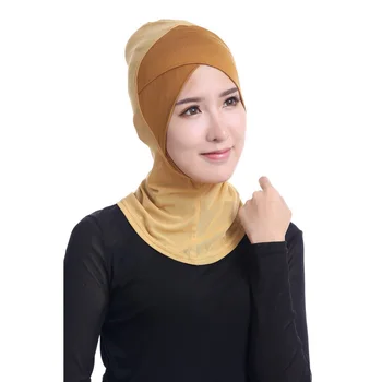 

Under Hat Cap Bone Bonnet Ninja Inner Hijabs Women Muslim Islamic Wrap Headscarf Neck Patchwork Full Cover Scarf 12 Colors T7