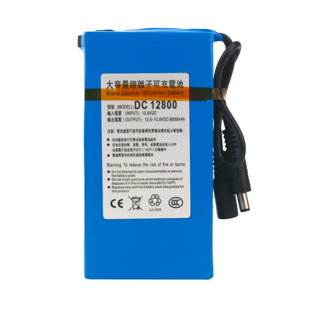 Новый 12V Батарея пакет 8000 мАч 12 6 V DC12680 Перезаряжаемые литий для уличный