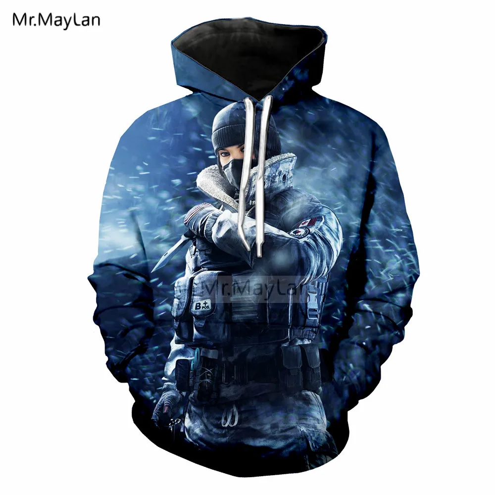 

Shooting Game Rainbow Six Siege 3D Print Hoodie Men/Women Hiphop Streetwear Hood Sweatshirts Boys Blue Tops Clothes Tracksuits