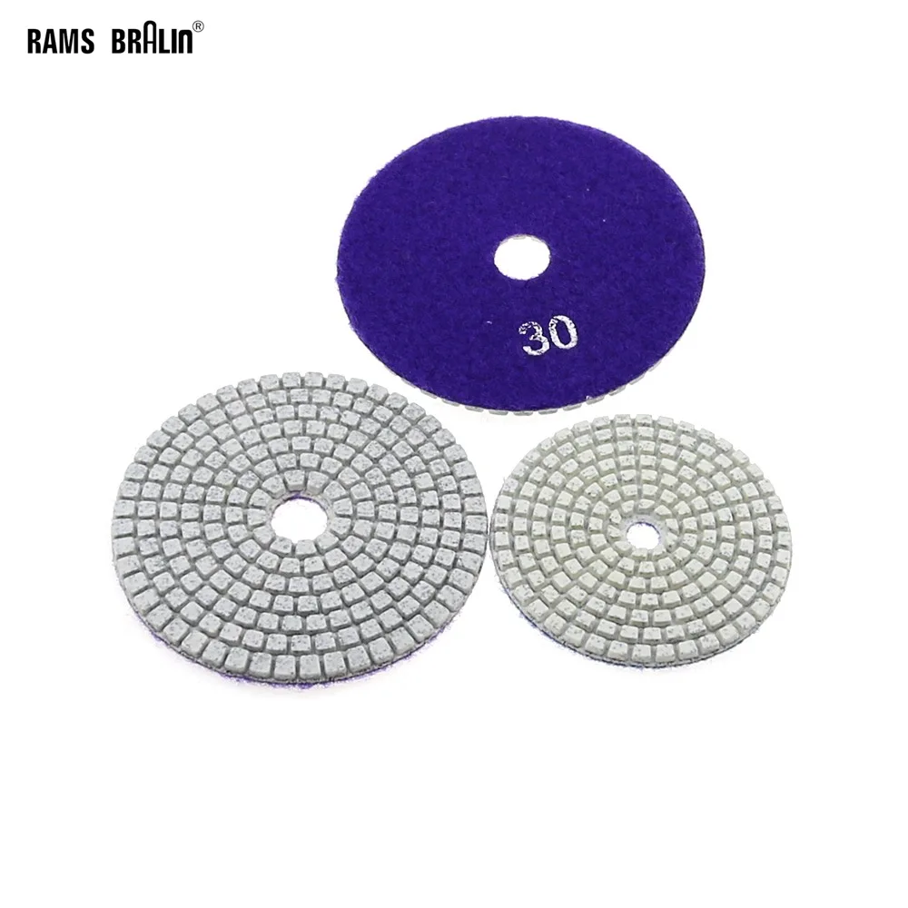

5 pieces 4"/3" P30 Wet Flexible Grinding Disc Stone Floor Coarse Grinding Wet Polisher Tool