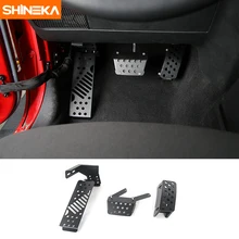 SHINEKA Metal Elevator Car Brake Pedal Pads Foot Rest Pedals Covers for Jeep Wrangler 2007-2017 Car Styling Interior Accessories SHINEKA Metal Elevator Car Brake Pedal Pads Foot Rest Pedals Covers for Jeep Wrangler 2007-2017 Car Styling Interior Accessories