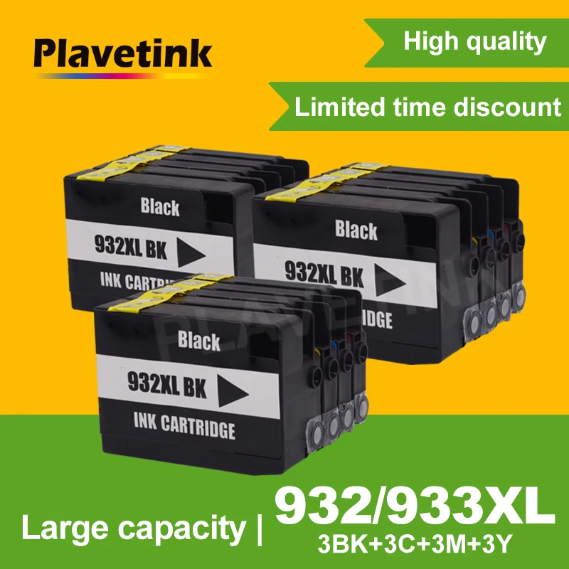 Plavetink Заправляемый картридж совместимый для HP 932 933 932XL 933XL Officejet 6100 6600 6700 7110 7610 7612 7510