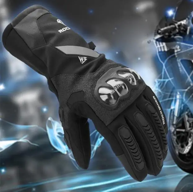 2018 novel carbon fiber gloves winter motorcycle warm touch screen