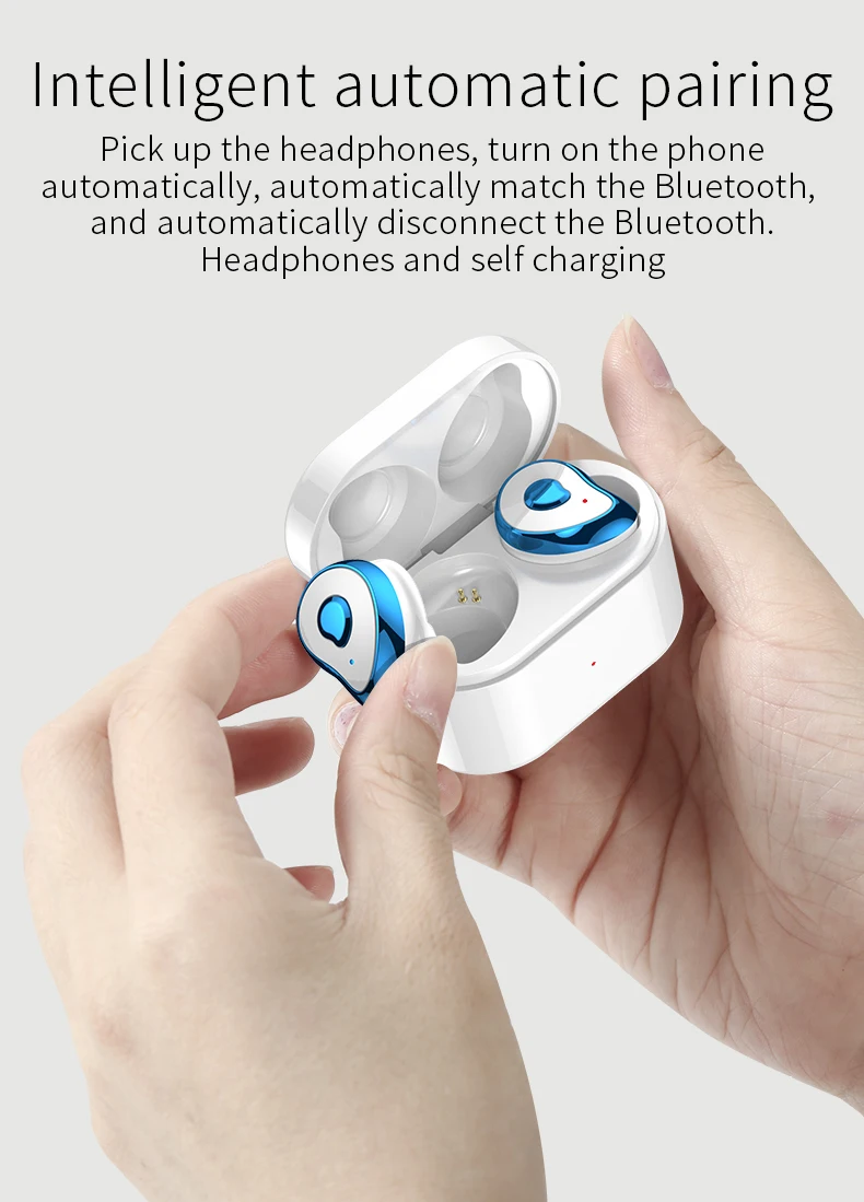 SE6 невидимый Bluetooth наушники 5,0 глубокий бас музыки СПЦ мини Беспроводной с загрузочной коробки с микрофоном многоцветный
