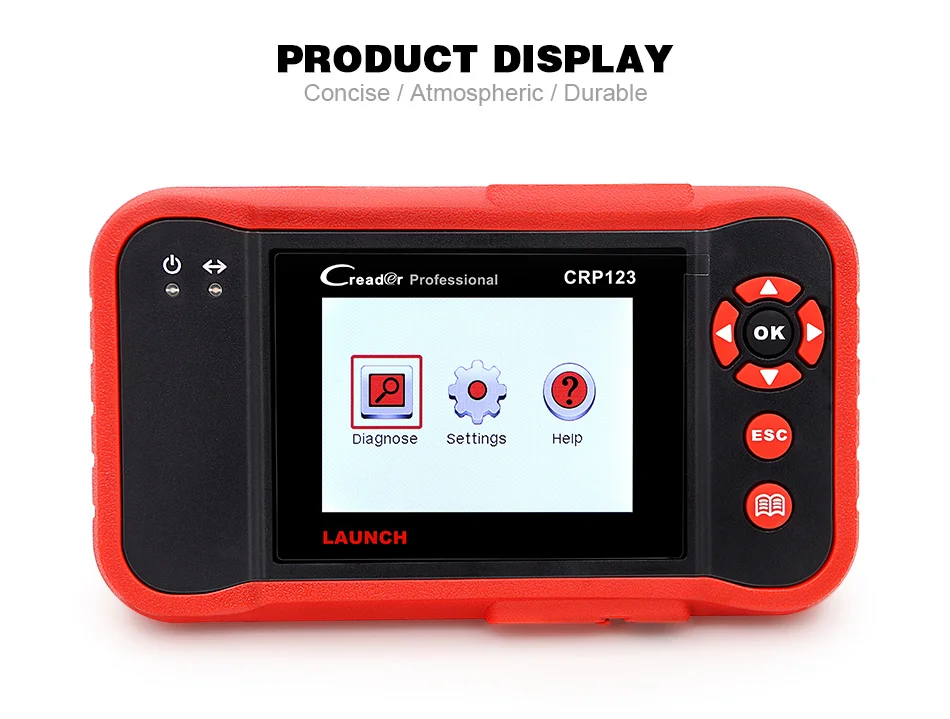 Launch creader CRP123 для трансмиссии двигателя Подушка безопасности ABS x431 crp 123 сканер кода лучше, чем Creader vii+ ms509