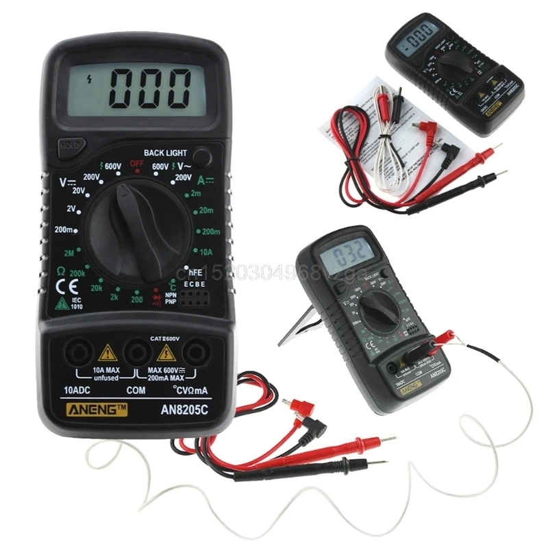 

AN8205C Thermometry Digital Multimeter Voltmeter Ammeter AC DC OHM Volt Tester D21 DropShipping