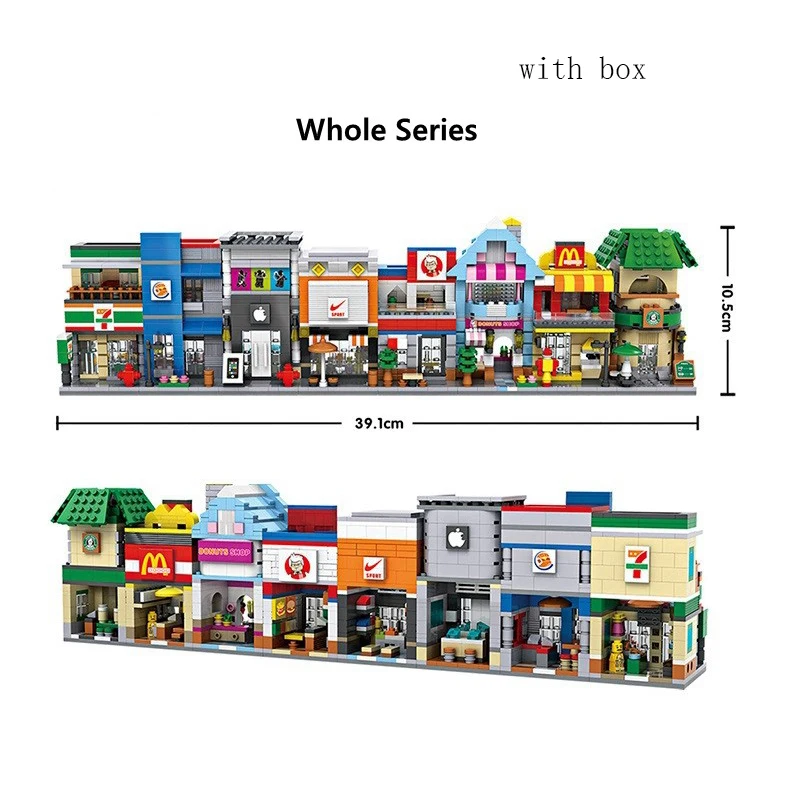 

LOZ Mini Blocks Street Shop DIY Building Toys Cute Micro Store coffee Model Toy for Christmas Gift Kids Toys 1601-1608